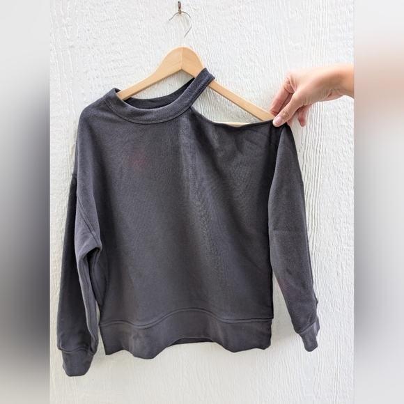 RAILS Quincy Off The Shoulder Cutout Black Sweatshirt Women's Size Small - Picture 1 of 5